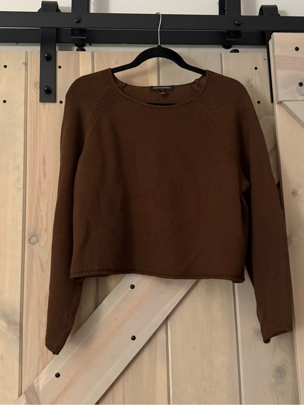 NWOT Banana Republic Brown Cropped Crewneck Sweater